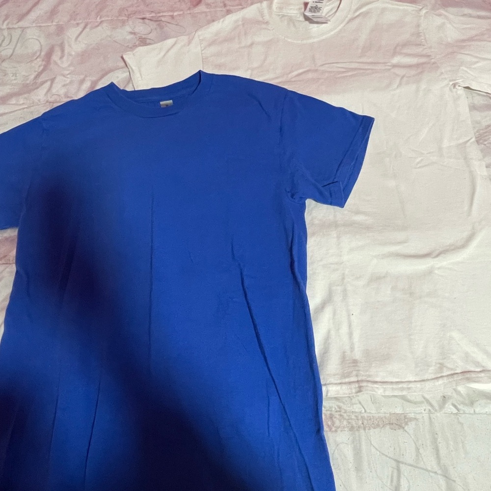 Gildan Women's Short Sleeve Tees in Blue and White